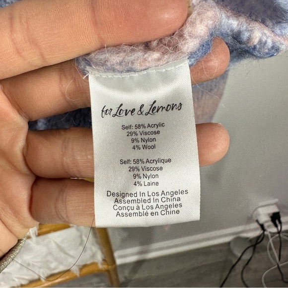 For Love and Lemons Celeste Twist Front Stripe Crop Sweater sz XS - Picture 9 of 11